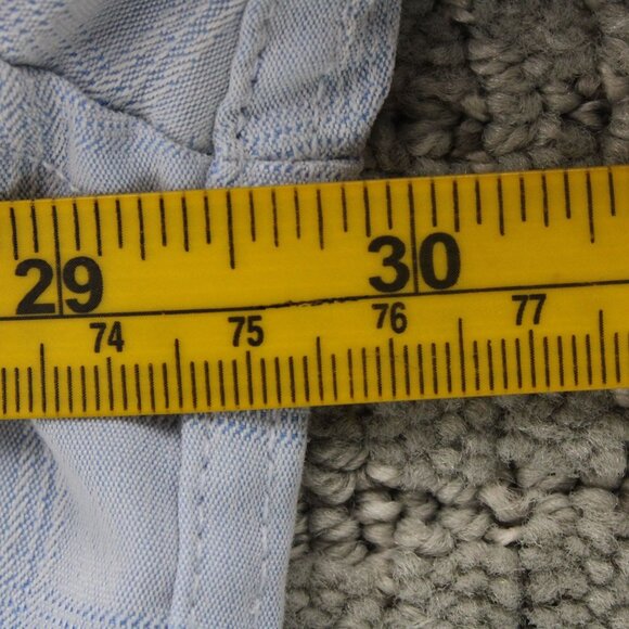 JF J.Ferrar Shirt Mens 2XL Blue Plaid Button Down Casual Short Sleeve Collared - Picture 9 of 10